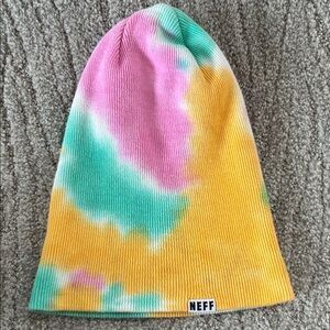 Neff Kids Tie-Dye Beanie in Pink, Yellow, and Green